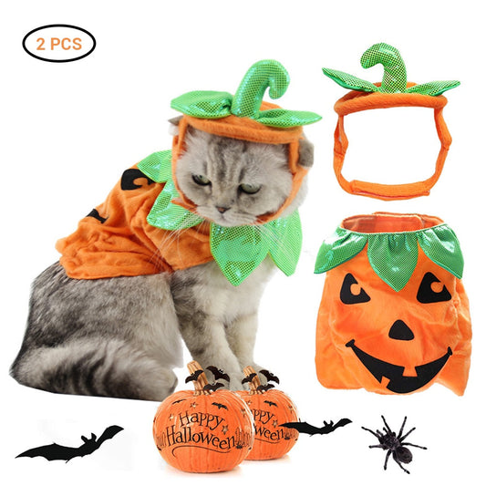 Halloween Pumpkin Costume for Cats – Cute Pet Outfit